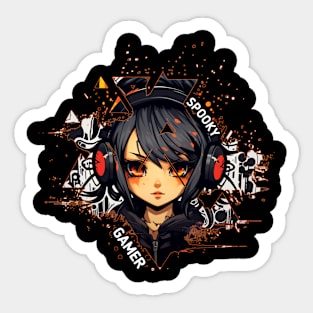 Halloween Manga Girl Sticker